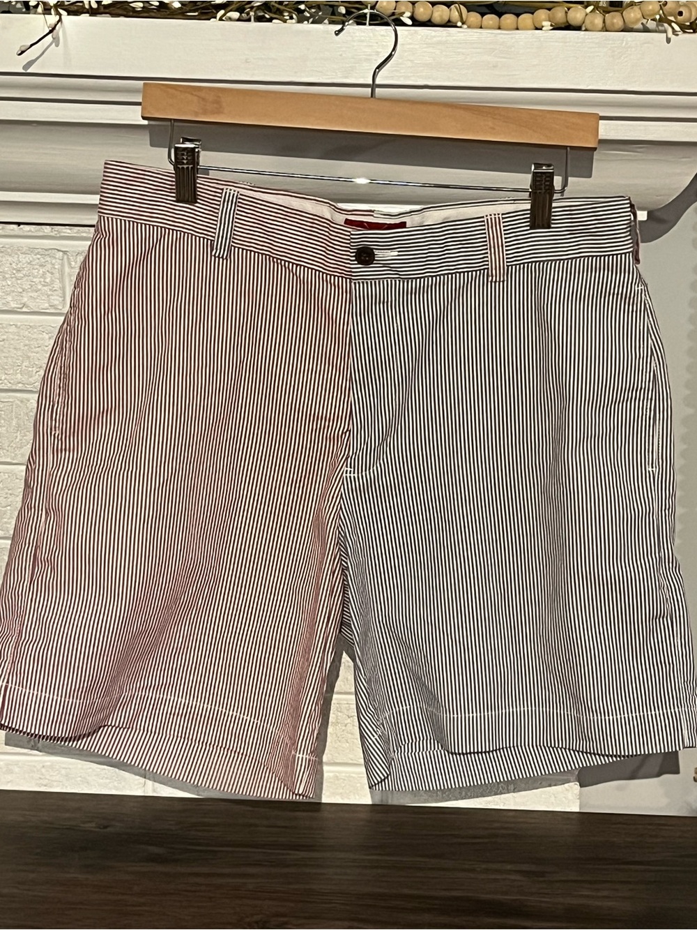 Southern Proper Men's pinStripe Shorts - Red & Navy
